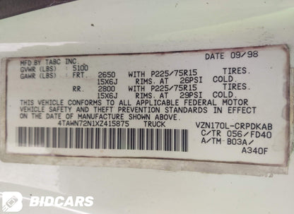 1999 Toyota Tacoma SR5 4X4