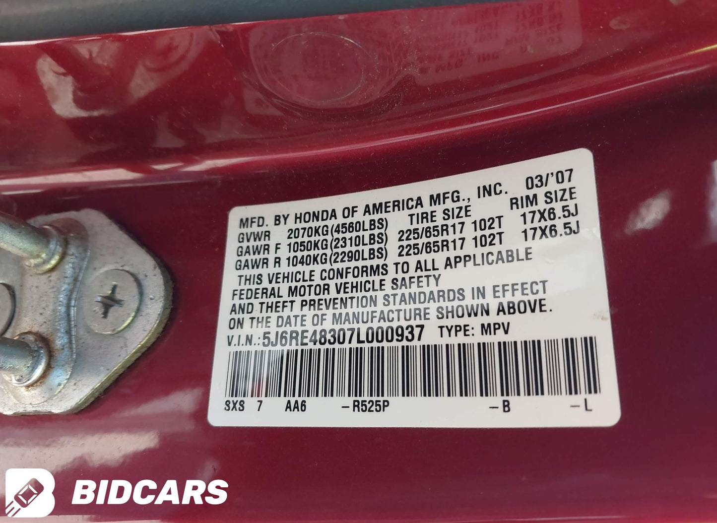 2007 Honda CR-V LX AWD