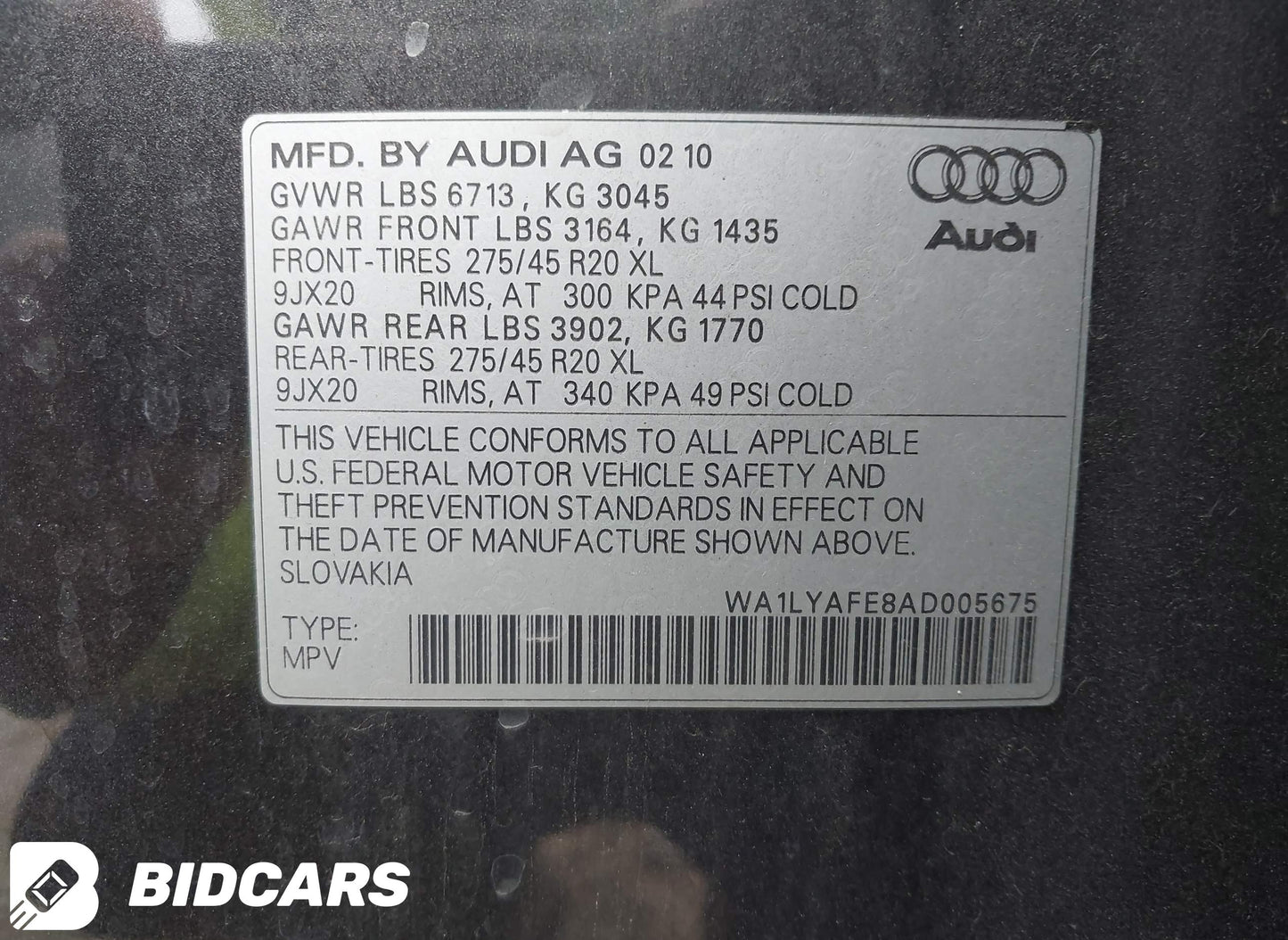 2010 Audi Q7 3.6 Premium