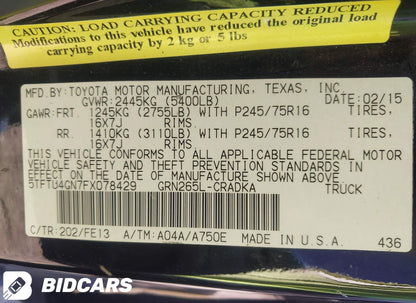 2015 Toyota Tacoma SR5 Prerunner