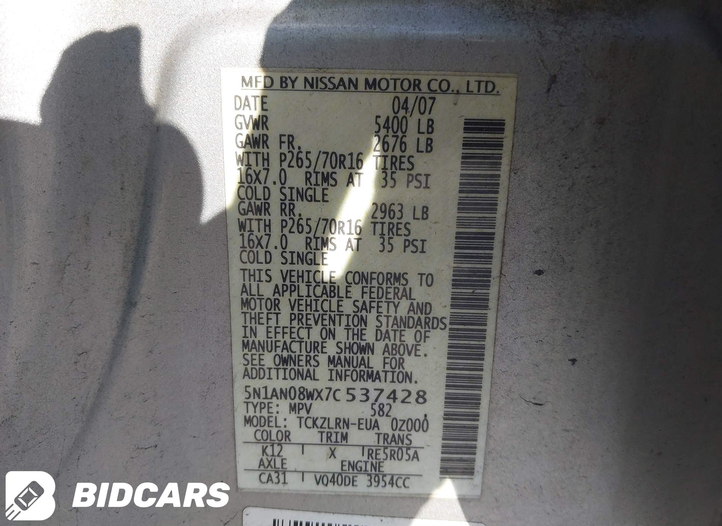 2007 Nissan Xterra S 4x4