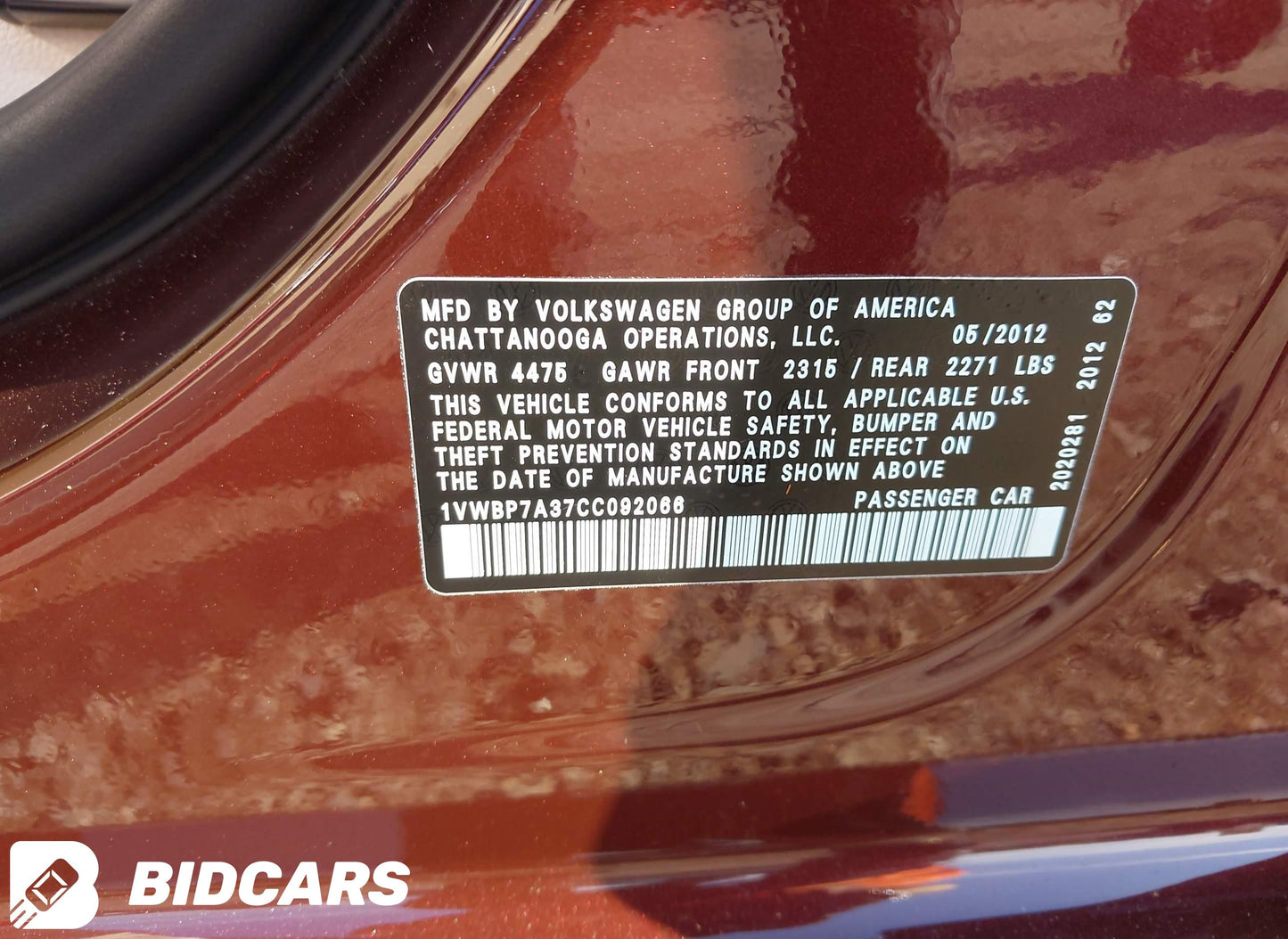 2012 Volkswagen Passat SE